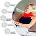 Person using a Fringe Red Light Therapy Face Mask with labeled benefits.