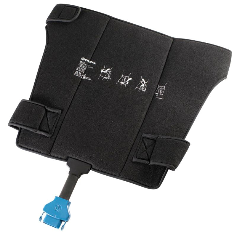 Black High-quality Breg Cold Compression Pad with a blue connector.