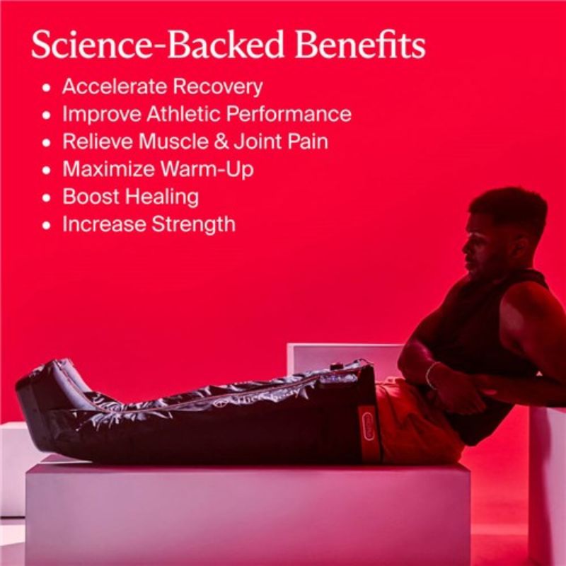 Athlete wearing Therabody JetBoots Pro Plus recovery boots